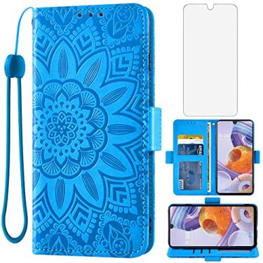 Imagem de Asuwish Capa de telefone para LG Stylo 7 4G com protetor de tela de vidro temperado e carteira de couro floral capa flip suporte para cartão de crédito acessórios para celular LGStylo7 Stylo7 Stylus