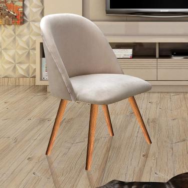 Imagem de Poltrona Decorativa Gaia para Sala, Quarto, Recepção Cinza Capuccino