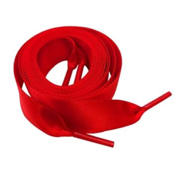 Imagem de Flat Satin Ribbon Shoelaces Laces For Sneaker Sport Shoes(Color:Red,Size:100cm)