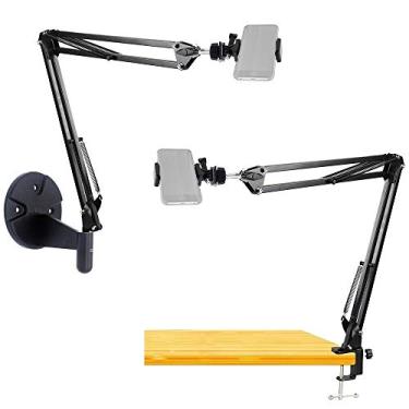 Imagem de Suporte para telefone de parede 2 em 1, suporte para câmera aérea para iPhone Samsung Live Streaming, Baking, Craft, vídeos, aulas online - Acetaken