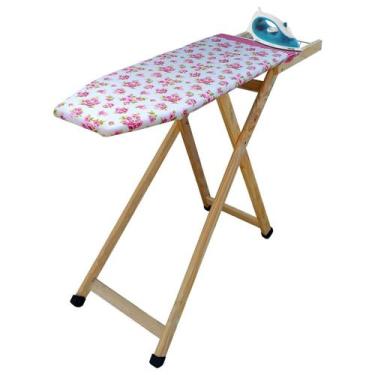 Imagem de Tábua De Passar Roupa Com Suporte Ferro  Dobrável Facil de Guardar Táb