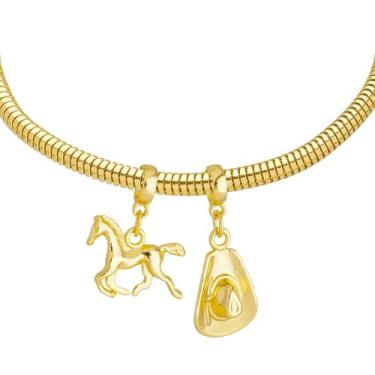 Imagem de Pulseira Cowboy Berloque Banhado a Ouro 18k - Work Semijoias