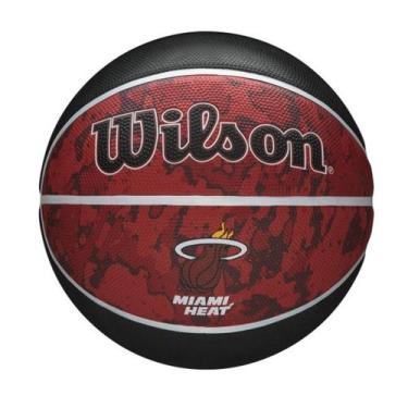Imagem de Bola De Basquete NBA Team Tiedye Miami Heat Wilson, Preto, Vermelho