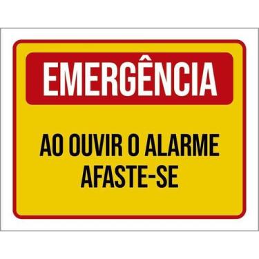 Imagem de Placa De Sinalização - Emergência Ao Ouvir Alarme 27X35 - Sinalizo