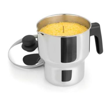 Imagem de Cuscuzeira Inox 1,3L Aparelho Cuscuz Indução Cabo baquelite - Forma