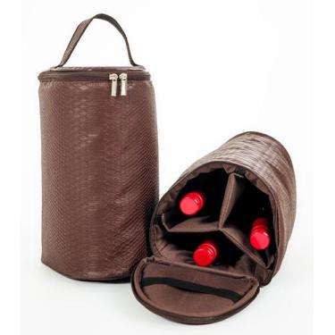 Imagem de Bolsa Para 3 Garrafas Porta Vinho Wine Bag Cooler Cerveja Gin Champanh