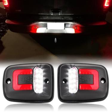 Imagem de Luz de placa de carro LED 12-SMD para caminhonete Tacoma 1995-2004 vermelho OLED lâmpada de tubo neon livre de erros, lâmpada branca pura de xenon, conjunto de lâmpadas traseiras de corrida transparente, substitui a peça OEM # 00228-34938