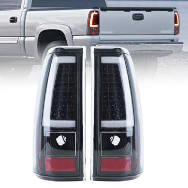 Imagem de Clidr Luz traseira de LED para Chevy Silverado 1500 2500 3500 3500 preto LED tubo traseiro conjunto de pares de lâmpadas de freio traseiro 2003 2004 2005 2006