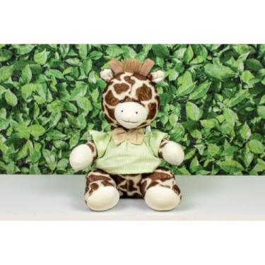 Imagem de PELUCIA SAFARI GIRAFA PROVENCE 15 CM - PARA DECORAÇÃO (Camiseta e gravata xadrez de verde)