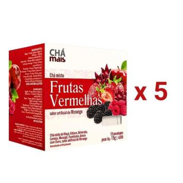 Imagem de Chá de Frutas Vermelhas Kit 5cx de 10 Sachês - Chá Mais