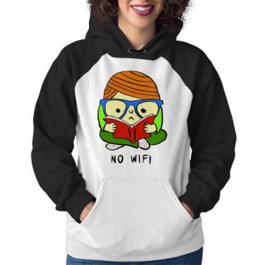 Imagem de Moletom Feminino No Wifi - Foca na Moda, Branco, Preto, GG