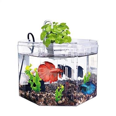 Imagem de Aquário Pequeno tanque de peixes caixa de isolamento criação especial acrílico transparente tanque de peixes com bomba filtragem ornamental tanque de peixes escritório casa Aquário