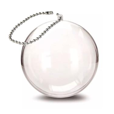Imagem de Esfera Bola Transparente Acrílico 8cm + 100 Corrente Bolinha Decoração Arvore Natal Páscoa Feriado