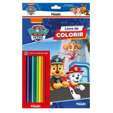 Imagem de Kit Livro Colorir + 12 Lápis De Cor - Livros Magic Kids - NoBrand, Pat