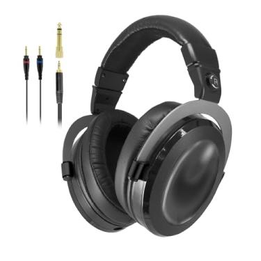 Imagem de Yo-Tronics YTH-880 Fones de ouvido com fio, monitor de estúdio de alta resolução, driver de 42 mm, conector de áudio com fio de 3,5/6,3 mm com cabo de 3 metros para gravação de computador, streaming