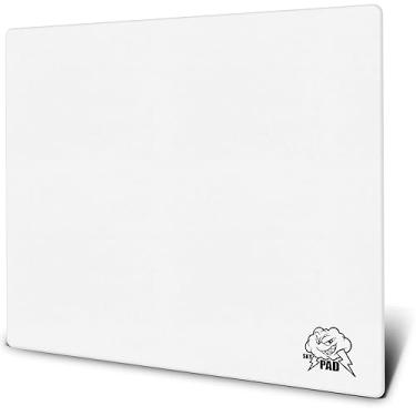 Imagem de SkyPAD Mouse pad para jogos Glass 3.0 XL com logotipo na nuvem | Tapete de mouse grande profissional | 400 x 500 mm | Branco | Superfície de vidro especial com precisão e velocidade melhoradas