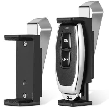 Imagem de 2 peças de clipes de controle remoto para porta de garagem, suporte universal de controle de viseira de garagem, suporte de comprimento ajustável, material abdominal, preto, ajuste de vários ângulos