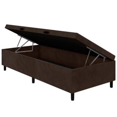 Imagem de Base Box De Solteiro Portobel Noah Com Baú 40x88x188cm Marrom