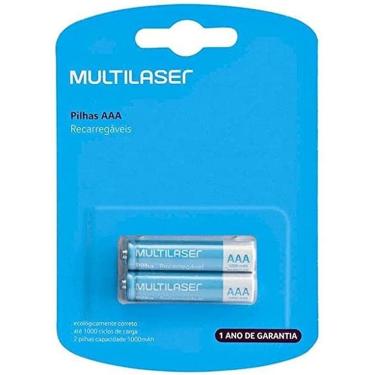 Imagem de Pilhas Recarregáveis Aaa 1000mah Com 2 Unidades
