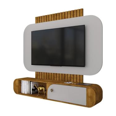 Imagem de Painel Suspenso Jurere Sala Tv Até 55 Polegadas 1 Porta Naturale/off White