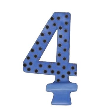 Imagem de Vela De Aniversário Poá Azul - N4