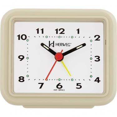 Imagem de Relógio Despertador Quartz Alarme Forte Marfim - Marfim