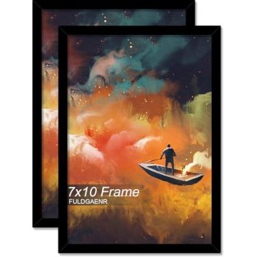 Imagem de FULDGAENR Conjunto de 2 porta-retratos 18 x 25 cm, molduras pretas para certificado de pôster, moldura de parede/mesa de alta transparência com visor vertical horizontal (pacote com 2 | preto | 17,78