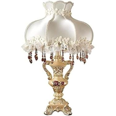 Imagem de Lâmpada De Mesa De Estilo Tradicional Lâmpada De Mesa De Fazenda Industrial Antigo Lâmpadas De Cabeceira Decoração De Sombra De Tecido De Sino 12'' Largura 22" De Altura Para Sala De Estar