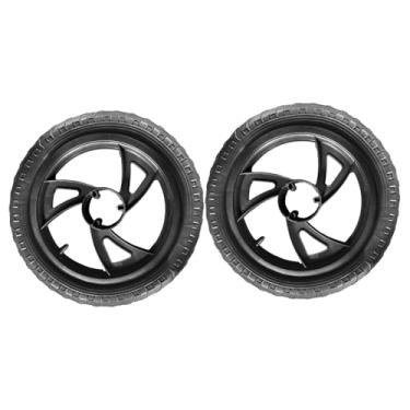 Imagem de simhoa 2 peças de rodas de bicicleta de reposição de equilíbrio substituem pneus sólidos sem ar de baixo ruído, peças de reparo, rodas de suporte para, Preto
