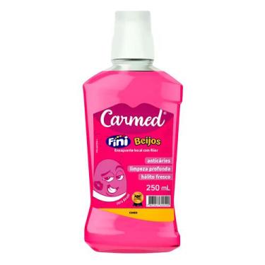 Imagem de Enxaguante Bucal Fini Beijos Antisséptico 250ml Carmed Sem Álcool Anti