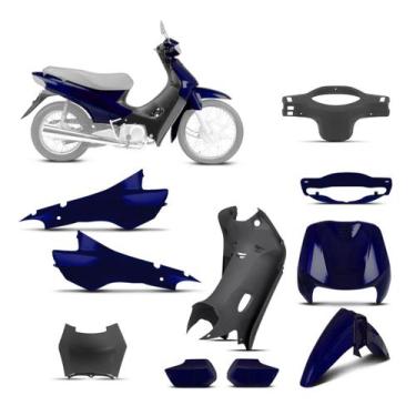 Imagem de Kit Peças Plásticas Biz 100 1998 À 2005 - PRO TORK, AZUL ITAPARICA 200