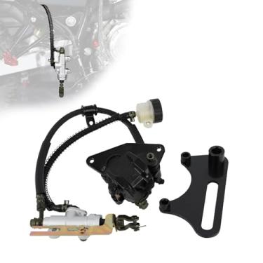 Imagem de BAOUFF Kit de freio traseiro de motocicleta para Hawk 250, cilindro mestre de freio de bicicleta suja com cabo e pinça para Hawk 250cc