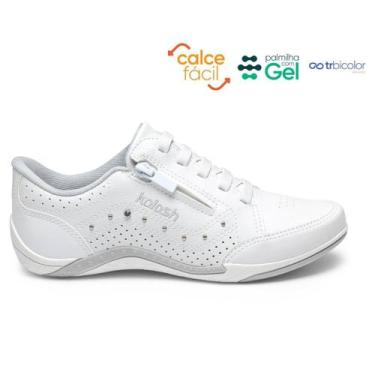 Imagem de Tênis Kolosh Feminino Casual Supremo Calce Fácil C1299, Branco, 37, Mu