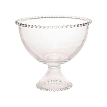 Imagem de Saladeira Com Pé Cristal Pearl 21 Cm X 19 Cm Wolff Transparente