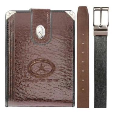 Imagem de Carteira Masculina De Couro Mitty Romana M21F + Cinto