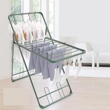 Imagem de Cabide dobrável para secar no chão, varanda, cabide dobrável, pequeno apartamento, casa, prateleira de secagem fresca (cor: dourado) (cinza) (D)