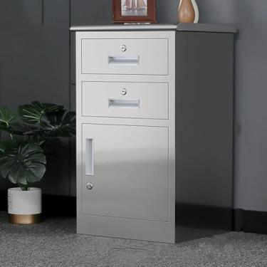 Imagem de Armário De Arquivo De Escritório De Aço Inoxidável Armário De Impressora, Armário De Armazenamento De Copiadora De Scanner Com Fechadura, Ar, 44 * 40 * 65cm-C（17.3 * 15.7 * 29.5inch）