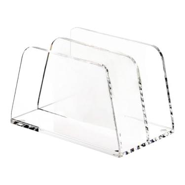 Imagem de Bothyi Organizador de correspondência de acrílico para mesa, envelope, suporte para armazenamento de papel, compacto, moderno e resistente, classificador de