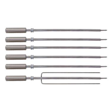 Imagem de Kit 6 Espetos Cabo Térmico 63cm Rotativo para Churrasqueiras Titan