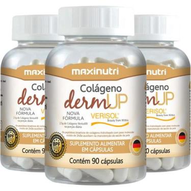 Imagem de Kit 3 Colágeno Hidrolisado Dermup Verisol 90 Cápsulas Maxinutri