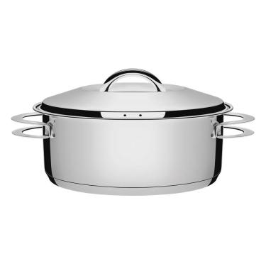 Imagem de Caçarola Tramontina Solar Rasa Em Aço Inox Fundo Triplo Com Tampa E Alças 28 Cm 7,1 L