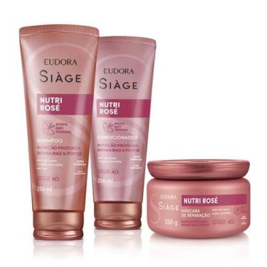 Imagem de Kit eudora siage nutri rose 4d shampoo+condicionador+mascara