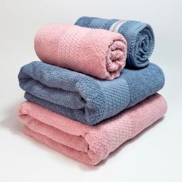 Imagem de Jogo De Banho Gigante Buddemeyer Amare Extra Soft 100% Algodão Toalha Banhão Alta Absorção Macia Grande 4 Peças (Azul/Rosa 1354/1676)