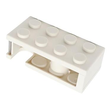 Imagem de LiebeWH Legoes Dispensador de Fita Bonito Bloco de Construção Forma Fácil Corte Suporte de Fita de Mesa para Escola Escritório Sala de Estudo Uso Desktop (Branca)