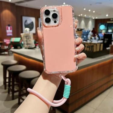 Imagem de HTVJFX Para 8G 7G SE2020 Pulseira Cor Sólida Híbrida Armadura Capa Airbag Canto Capa À Prova de Choque (para 8G 7G SE2020/rosa)