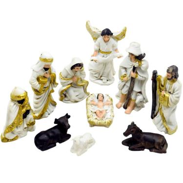 Imagem de Presépio Nascimento De Jesus Estatueta Decoração Com 10Pçs