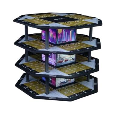 Imagem de JWQFBC Vitrine para Miniaturas de Carros Na Escala 1/64, Expositor para Estacionamento, Decoração de Mesa com LED, Organizador para Veículos em Miniatura de, Style B, Tamanho real