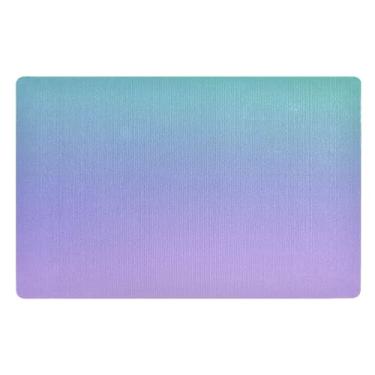 Imagem de Tapete de porta frontal Turqouise roxo gradiente absorvente tapete de boas-vindas interno, tapetes para entrada 81 x 50 cm