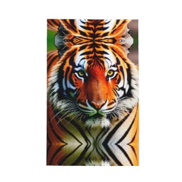 Imagem de XLLingL Toalhas de cozinha tipo waffle com estampa laranja listras de tigre, panos de prato de microfibra, para decoração e limpeza de cozinha - 1 peça