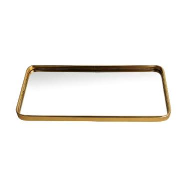 Imagem de Bandeja Espelhada Banheiro Lavabo Bandeja Decorativa Multiuso(Rentangular G Dourada)